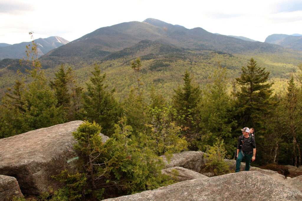 person hiking Mount Jo in Lake Placid, New York